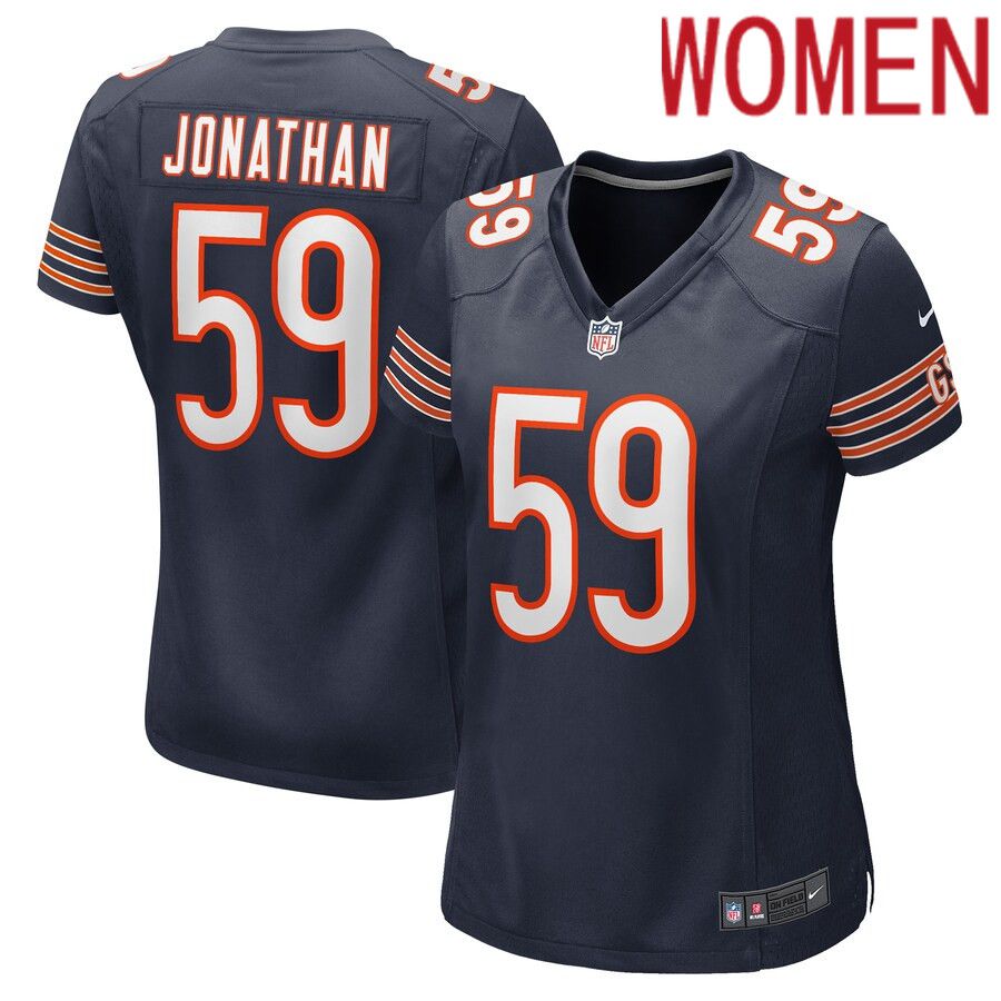 Women Chicago Bears 59 Kingsley Jonathan Nike Navy Game Player NFL Jersey